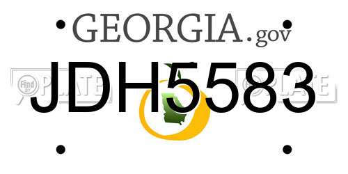 JDH5583 Georgia License Plate