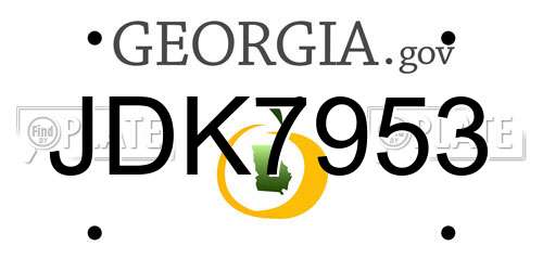 JDK7953 Georgia License Plate