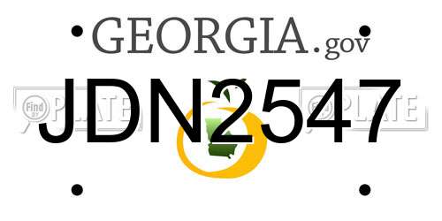 JDN2547 Georgia License Plate