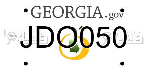 JDO050 Georgia License Plate