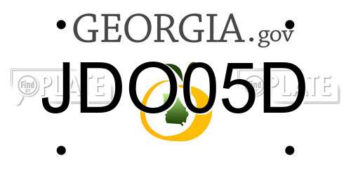 JDO05D Georgia License Plate