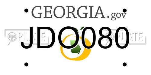 JDO080 Georgia License Plate