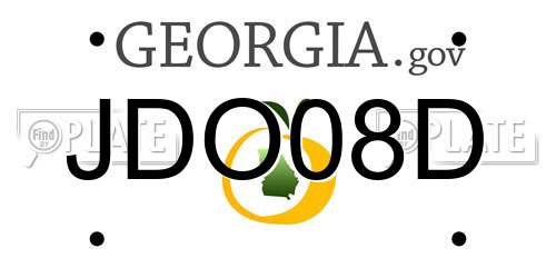JDO08D Georgia License Plate