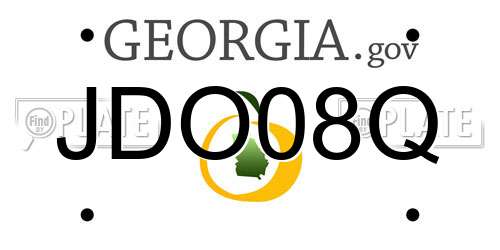 JDO08Q Georgia License Plate