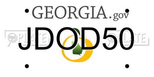 JDOD50 Georgia License Plate