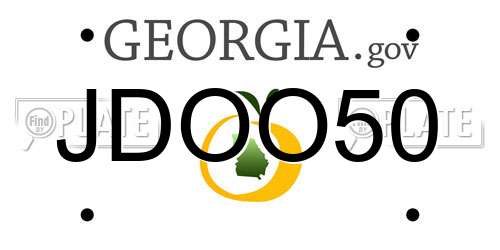 JDOO50 Georgia License Plate