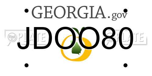 JDOO80 Georgia License Plate