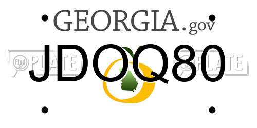 JDOQ80 Georgia License Plate