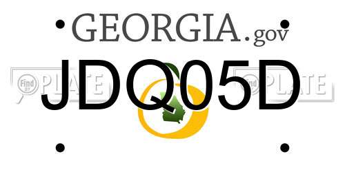JDQ05D Georgia License Plate