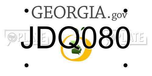 JDQ080 Georgia License Plate