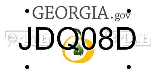 JDQ08D Georgia License Plate