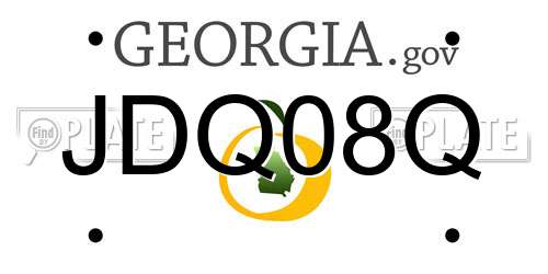 JDQ08Q Georgia License Plate