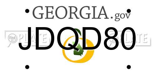 JDQD80 Georgia License Plate