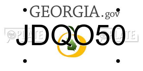 JDQO50 Georgia License Plate