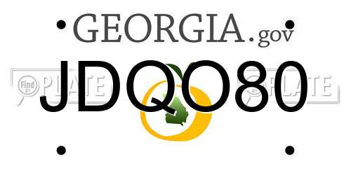 JDQO80 Georgia License Plate