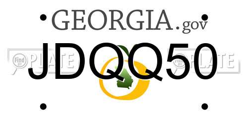 JDQQ50 Georgia License Plate