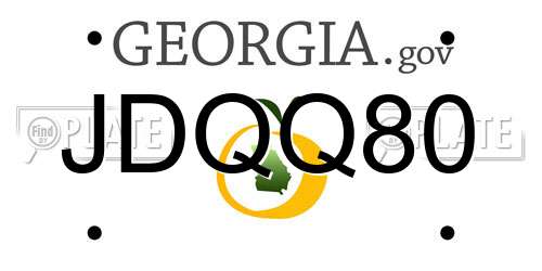 JDQQ80 Georgia License Plate