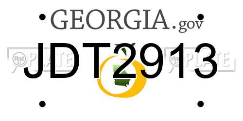JDT2913 Georgia License Plate