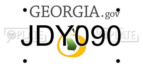 JDY090 Georgia License Plate