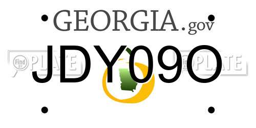 JDY09O Georgia License Plate