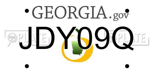 JDY09Q Georgia License Plate