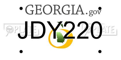 JDY220 Georgia License Plate