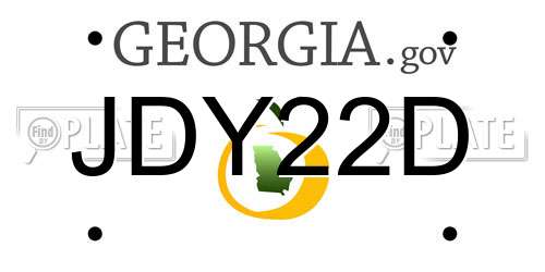 JDY22D Georgia License Plate