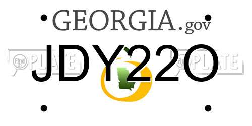JDY22O Georgia License Plate