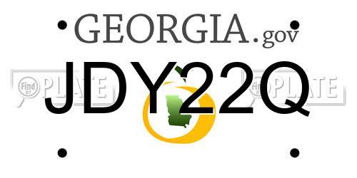 JDY22Q Georgia License Plate