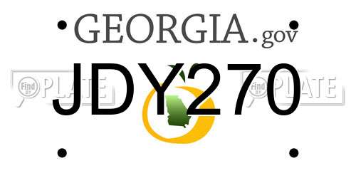 JDY270 Georgia License Plate