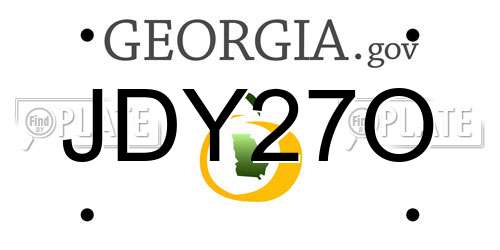 JDY27O Georgia License Plate