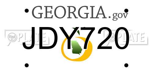 JDY720 Georgia License Plate