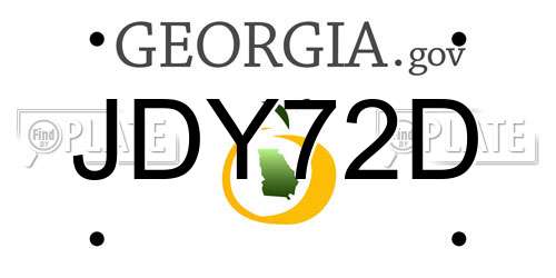 JDY72D Georgia License Plate