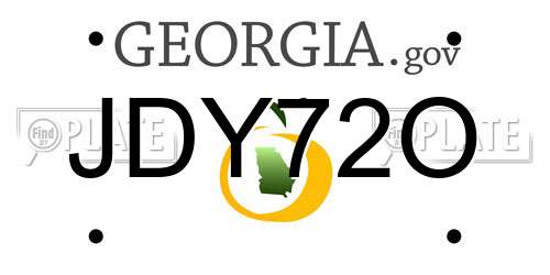 JDY72O Georgia License Plate