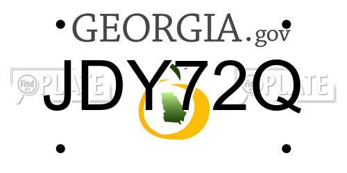 JDY72Q Georgia License Plate