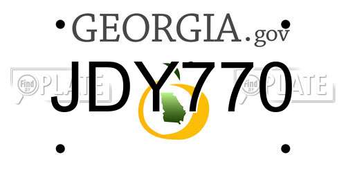 JDY770 Georgia License Plate