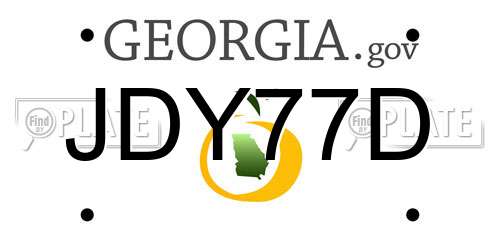 JDY77D Georgia License Plate