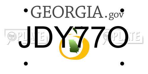 JDY77O Georgia License Plate