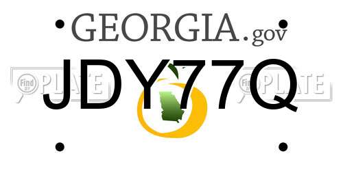 JDY77Q Georgia License Plate