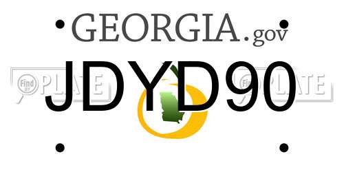 JDYD90 Georgia License Plate