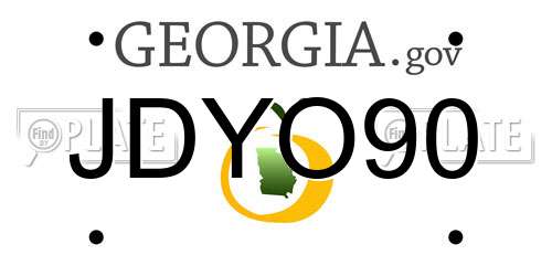 JDYO90 Georgia License Plate