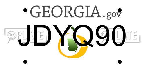 JDYQ90 Georgia License Plate
