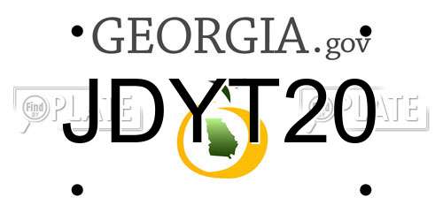 JDYT20 Georgia License Plate