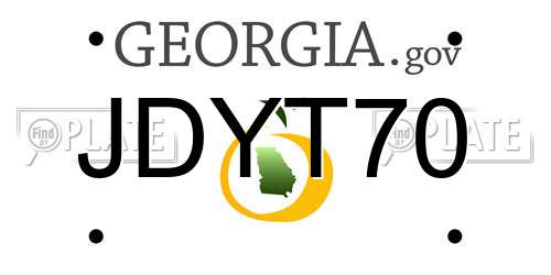 JDYT70 Georgia License Plate