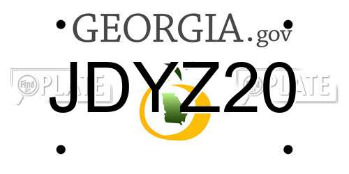 JDYZ20 Georgia License Plate