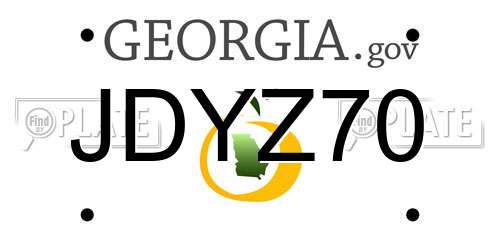 JDYZ70 Georgia License Plate
