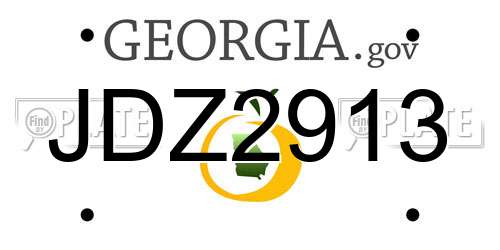 JDZ2913 Georgia License Plate