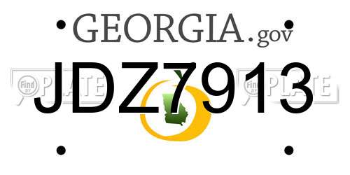 JDZ7913 Georgia License Plate