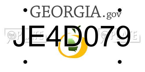 JE4D079 Georgia License Plate