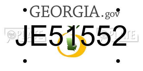 JE51552 Georgia License Plate